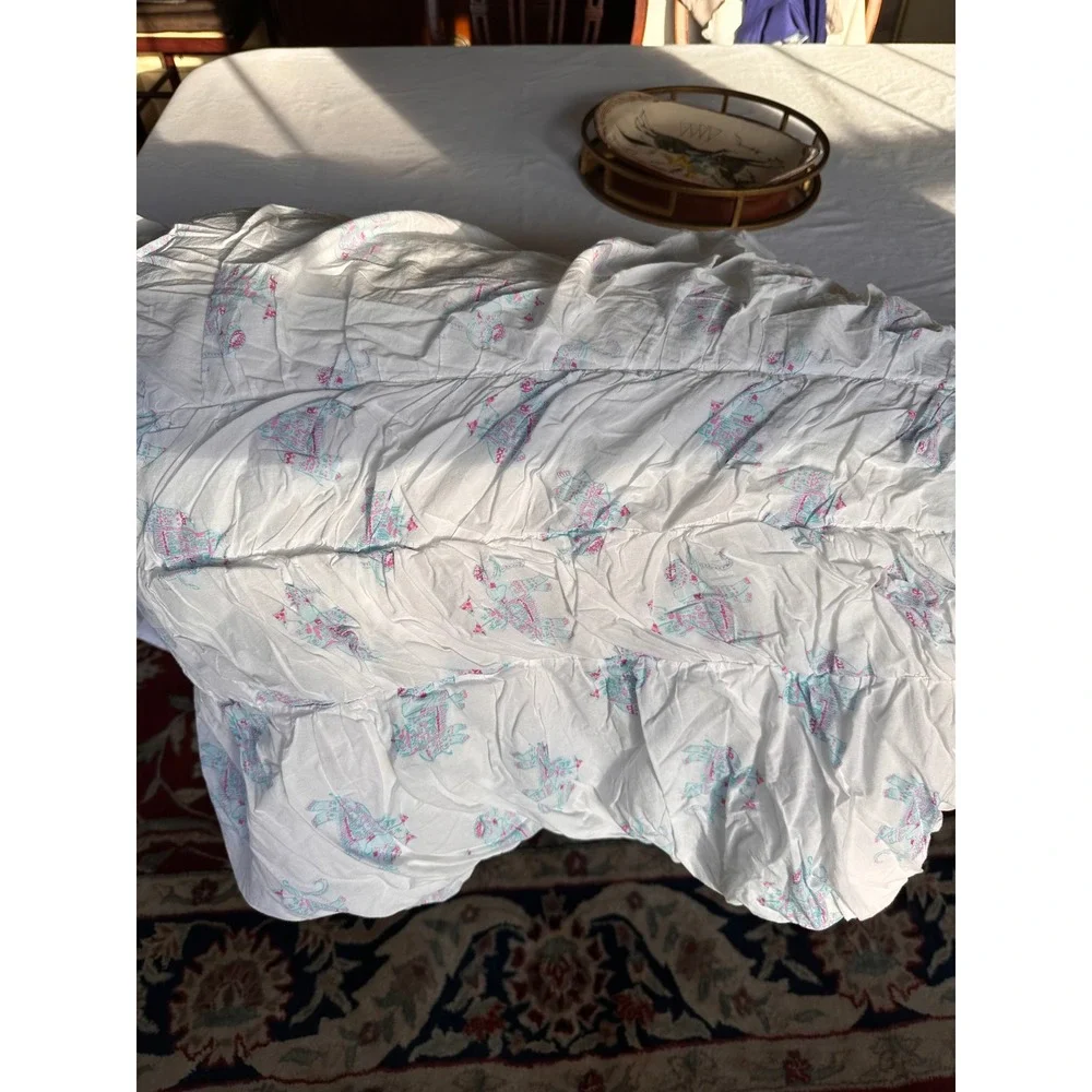 Lilly Pulitzer Pottery Barn Teen Twin XL Comforter Elephant Bazaar Blue Pink
